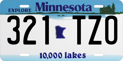 MN license plate 321TZO