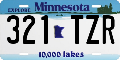 MN license plate 321TZR