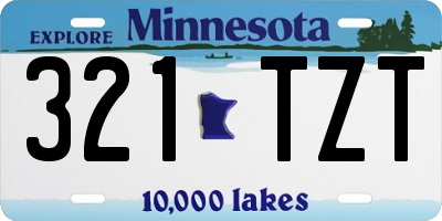 MN license plate 321TZT