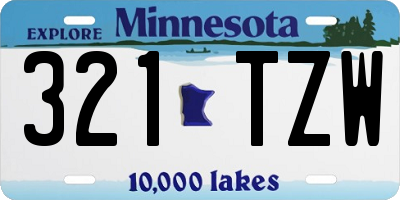 MN license plate 321TZW