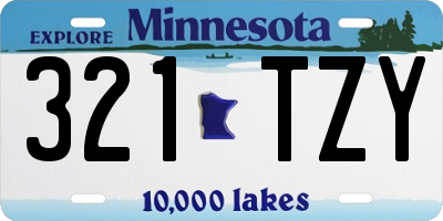 MN license plate 321TZY