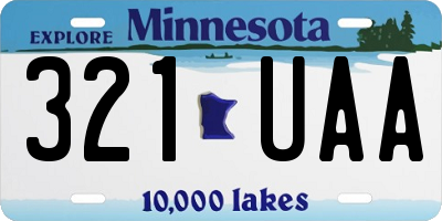 MN license plate 321UAA