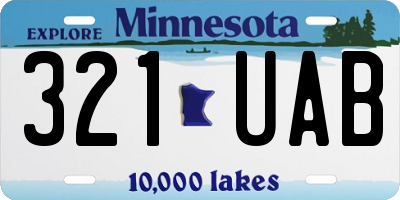 MN license plate 321UAB