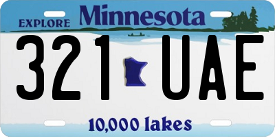 MN license plate 321UAE