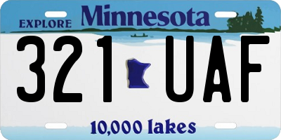 MN license plate 321UAF