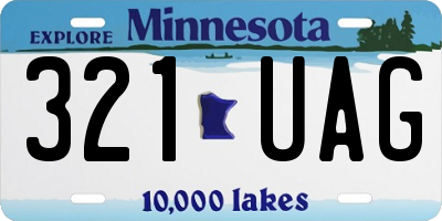 MN license plate 321UAG