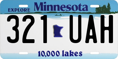 MN license plate 321UAH