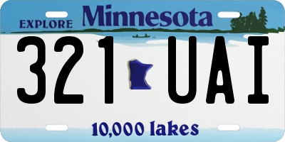 MN license plate 321UAI