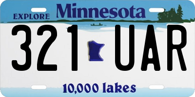MN license plate 321UAR
