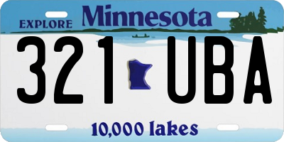 MN license plate 321UBA