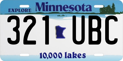 MN license plate 321UBC