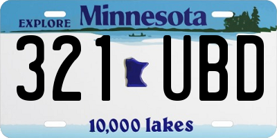 MN license plate 321UBD