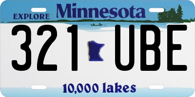 MN license plate 321UBE