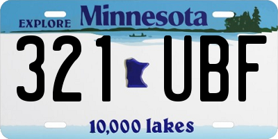MN license plate 321UBF