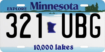 MN license plate 321UBG