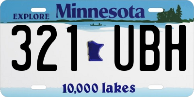 MN license plate 321UBH