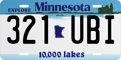 MN license plate 321UBI