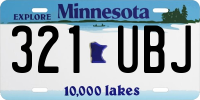 MN license plate 321UBJ
