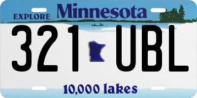 MN license plate 321UBL