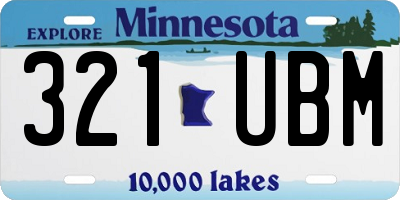 MN license plate 321UBM