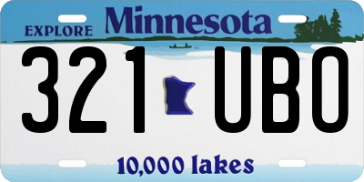 MN license plate 321UBO