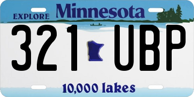 MN license plate 321UBP