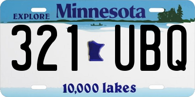 MN license plate 321UBQ