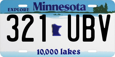 MN license plate 321UBV