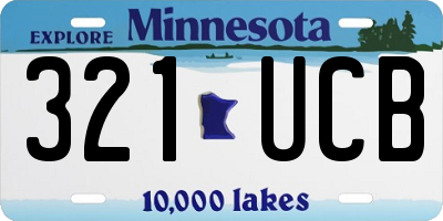 MN license plate 321UCB