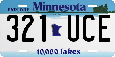 MN license plate 321UCE