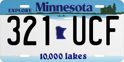 MN license plate 321UCF