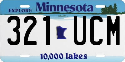 MN license plate 321UCM
