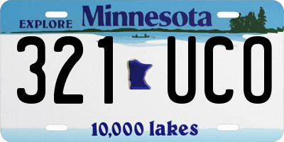 MN license plate 321UCO