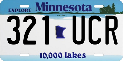 MN license plate 321UCR