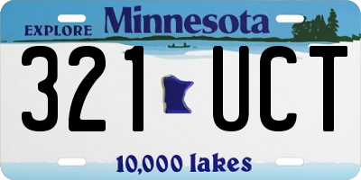 MN license plate 321UCT