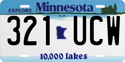 MN license plate 321UCW