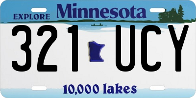 MN license plate 321UCY