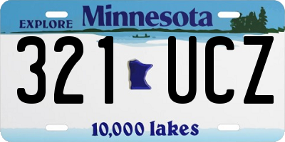 MN license plate 321UCZ