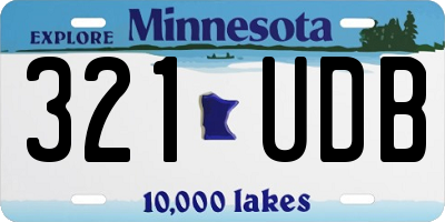 MN license plate 321UDB