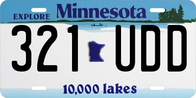 MN license plate 321UDD