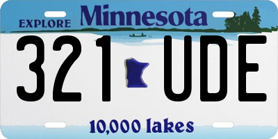 MN license plate 321UDE