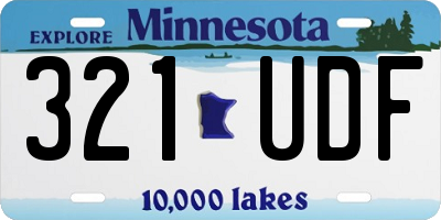 MN license plate 321UDF
