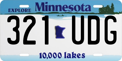 MN license plate 321UDG