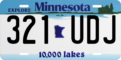 MN license plate 321UDJ