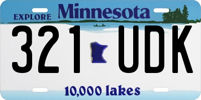 MN license plate 321UDK