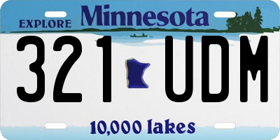 MN license plate 321UDM