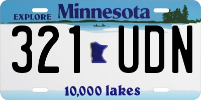 MN license plate 321UDN