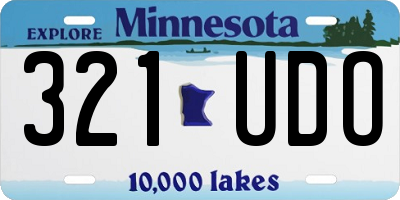 MN license plate 321UDO