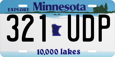 MN license plate 321UDP