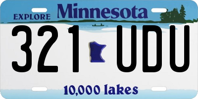 MN license plate 321UDU